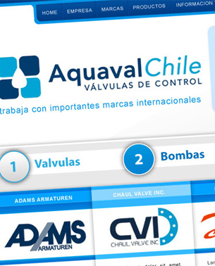 Diseño realizado para la empresa Aquaval, el cliente necesitaba un sitio web para mostrar la gama de marcas y productos por marca en el área de las válvulas de líquidos. Se entregó propuesta interactiva en la plataforma Joomla para que fuera administrado por el cliente de manera fácil y rápida.
