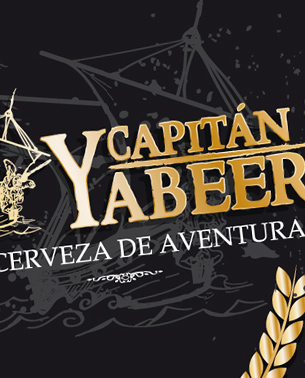 Logotipo e imagen de marca creada para las cervezas artesanales Capitán Yabeer, la imagen debía tener rasgos distintivos como un barco y representar gráficamente una aventura y el sentimiento de libertad.